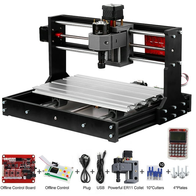 Engraving Upgrade Version CNC 30x18 PRO GRBL Control Mini CNC Machine 3 Axis Pcb Milling Machine Wood Router Engraver with Offline Controller with ER11 and 5mm Extension Rod