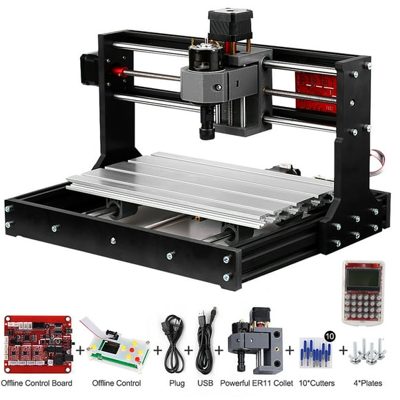 Engraving Upgrade Version CNC 30x18 PRO GRBL Control Mini CNC Machine 3 Axis Pcb Milling Machine Wood Router Engraver with Offline Controller with ER11 and 5mm Extension Rod