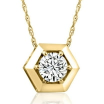 Pompeii 14k Yellow Gold 1/2ct Lab Grown Diamond Solitaire Geometric Pendant Necklace