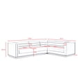 thumbnail image 7 of Inspired Home Anniston Velvet Upholstered Corner Sectional Sofa, Gold Base, Left Facing, Grey, 7 of 7