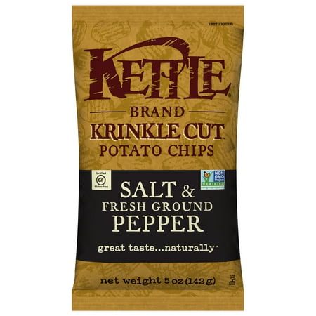 - Kettle Brand Potato Chips, Krinkle Cut Salt & Fresh Ground Pepper, 5 Oz