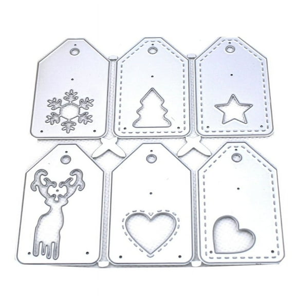 JZROCKER Christmas Tag Metal Cutting Dies Scrapbooking Stencil Die Cuts Card Embossing