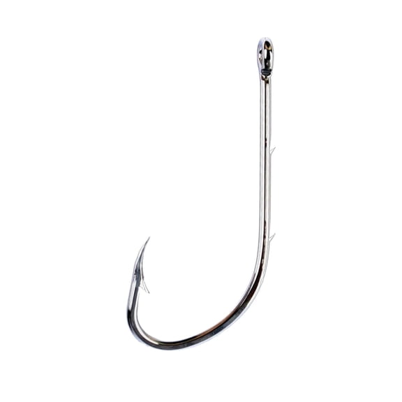 Eagle Claw Straight Eye Offset Baitholder Hook, 100pk, Nickel, Size 1