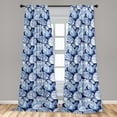 thumbnail image 4 of Ambesonne Retro Curtains, Vintage Passionflowers Plot, Pair of 28"x95", Night Blue and Dark Violet, 4 of 5