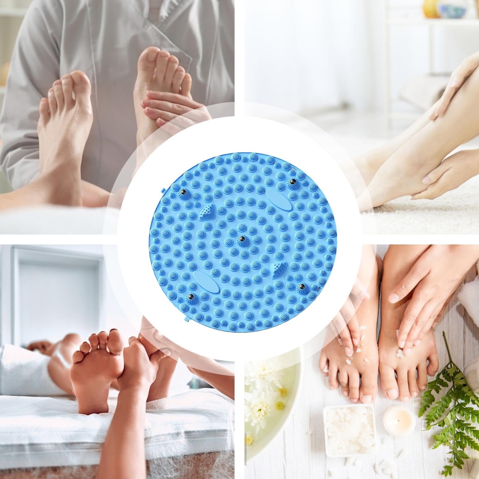 Foot Massager Mat - Reflexology Mat with Magnetic Therapy Acupressure Disc - Ergonomic Acupressure Mat for Feet Relaxation, Pressure Point Pad for Foot Pain Relief - FSA/HSA Eligible