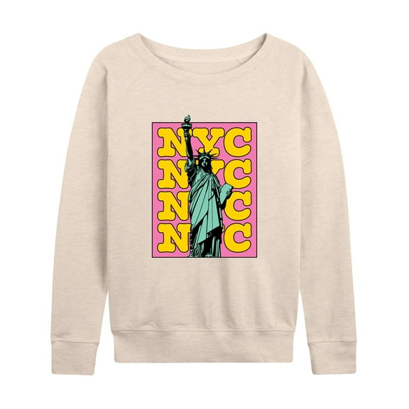 Instant Message - NYC Statue Of Liberty - Women's Lightweight French Terry Long Sleeve Shirt
