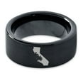 thumbnail image 2 of Tungsten California The Golden State Palm Trees Band Ring 9mm Men Women Comfort Fit Black Flat Cut Brushed Polished, 2 of 4