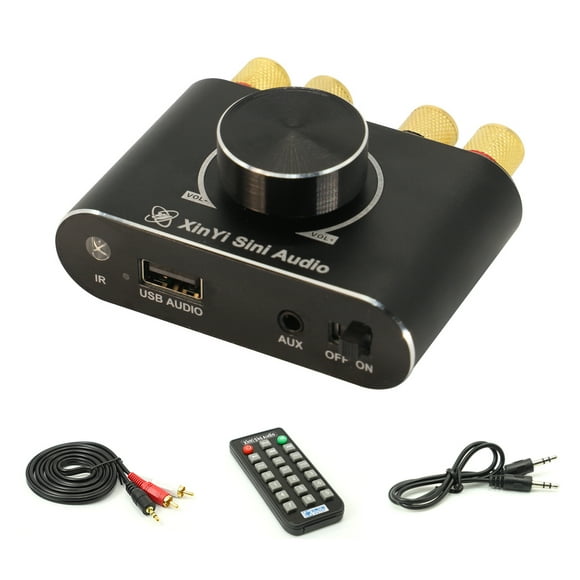 XY-X15H 20W Stereo Bluetooth 5.1 Amplifier Board - 12V/24V Aluminum Alloy Audio Amp with USB/AUX Input, Sinilink APP & IR Remote Control, Multi-Protection (Over-Voltage/Current/Heat), 32G USB