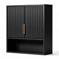 thumbnail image 2 of Ktaxon Fluted Bathroom Cabinet Wall Mount, Medicine Cabinet Storage Organizer with 2 Doors and Adjustable Shelves, Black, 2 of 15
