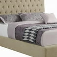 thumbnail image 5 of Fabric Upholstered Tufted Full Size Bed with Tapered Block Legs Beige, 5 of 5