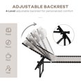 thumbnail image 3 of Set of 2 Folding Lounge Chairs, 4-Position Adjustable Reclining Chaise Lounges with Padded Headrest, Breathable Mesh & Steel Frame, Cream White, for Pool, Beach, Camping & Patio, 3 of 7
