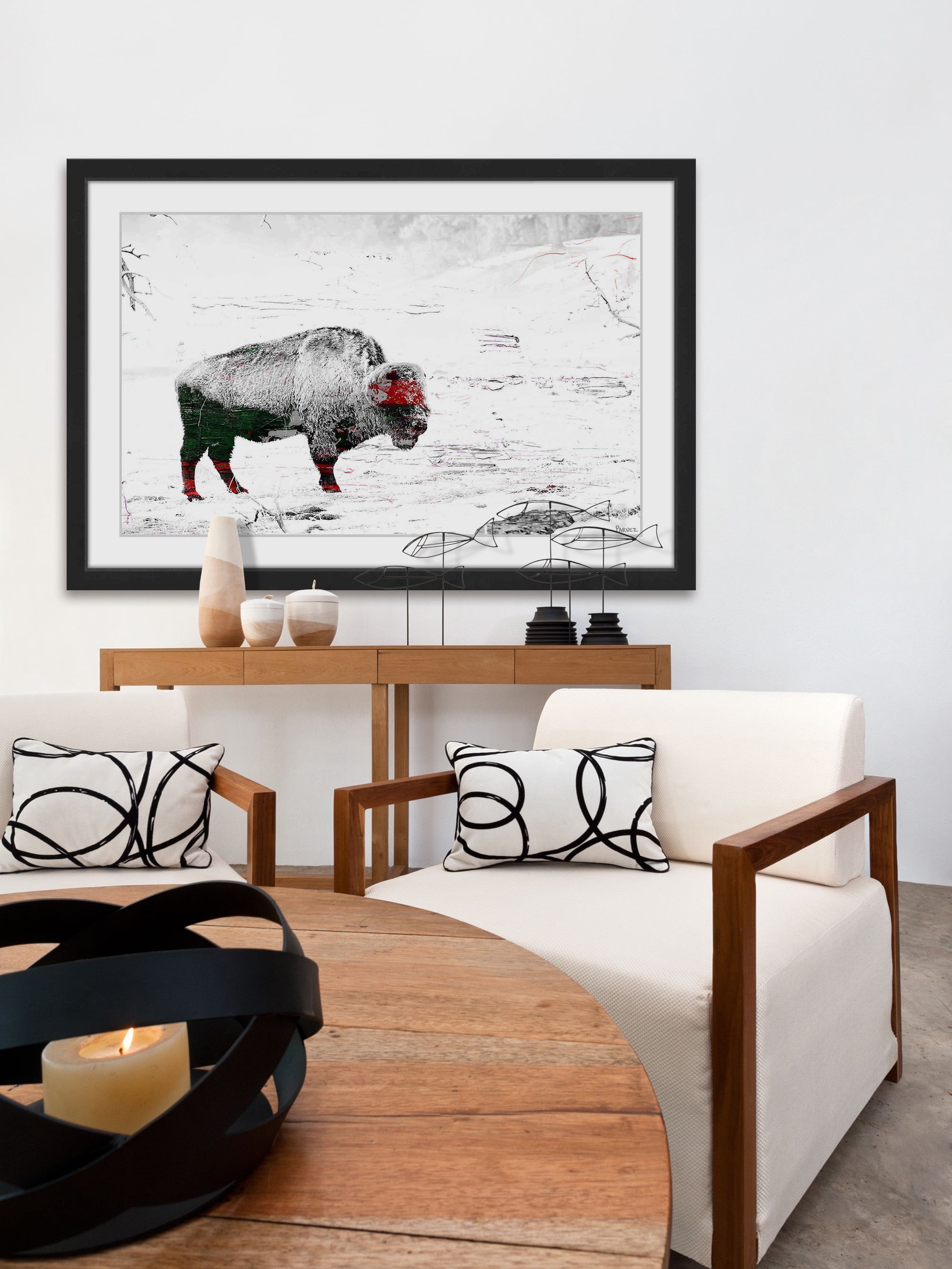 "Lost Buffalo" Framed Painting Print