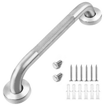 HEALTHLINE Grab Bar for Bathroom 12 inch, Bathroom Safety Bars Showers and Walls, Bathtub Safety Rail Shower Grab Bars Chrome Bath Handle for Elderly, Seniors, Disabled, ADA, Knurled Chrome (12 inch)