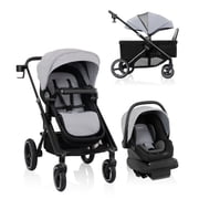 Evenflo Transformer Stroller to Wagon Travel System Featuring LiteMax NXT Infant Car Seat (Fog Gray)