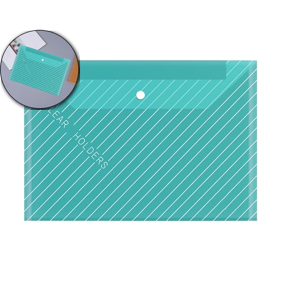 Dvruxg Plastic Envelopes File Folders Document Organizer Transparent Waterproof Reusable File Folders for A4 Letter Sized Documents, Receipts, Photos & Office Use