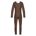 thumbnail image 6 of Rswnyirn Kids Girls Boys One-piece Gymnastics Full Body Jumpsuit Unitard Sport Athletic Leotard Brown 9-10, 6 of 7