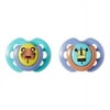 Tommee Tippee Fun Style Pacifiers, Symmetrical Design, BPA-Free Silicone Binkies, 0-6m, 2 Count, Colors and Designs Vary
