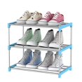 thumbnail image 1 of Organisateur de Chaussures Multi-Couches en Acier Inoxydable Support de Rangement pour Dortoir pour Entrée, 3 Niveaux, Bleu, 1 of 7