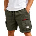 thumbnail image 2 of Men's Cargo Shorts Quick Dry Lightweight Athletic Shorts Elastic Waist Drawstring with Multi Zipper Pockets for Hiking Golf Workout Outdoor Summer Casual, 2 of 6