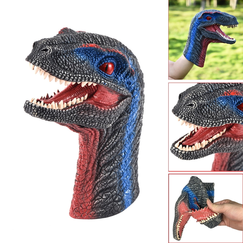 Dinosaur Hand Puppet Velociraptor Model Figure Children Outdoor Toy Kid Gift 
