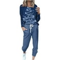 thumbnail image 2 of Moxiu Womens Christmas Suit,Lounge Sets for Women Sweatsuits Sets Two Piece Outfit Christmas Print Long Sleeve Tops and Jogger Pant Workout Athletic Tracksuits 2024 Navy,XL, 2 of 5