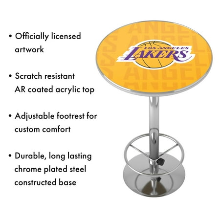 Los Angeles Lakers NBA City Chrome Pub Table - Gold, Purple