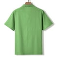 thumbnail image 5 of YLSDY Mens Summer Linen Tops Button Down Henley Shirt Casual Beach Hippie T-Shirt Vacation Wedding Shirts with Pockets Green S, 5 of 7