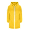 thumbnail image 5 of Yteetum Hoodies for Women Oversized Zip Up Long Tunic Sweatshirts Pullover Fleece Hooded Sweatshirt Top Womens Casual Solid Zipper Loose Fits Comfy Drawstring Hood Sweatshirts Fall Winter Jacket Coat, 5 of 7