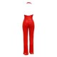 thumbnail image 5 of Gibobby Vestidos de noche Mono para mujer, pantalones rectos brillantes, elegantes, elegantes, mono, ropa de noche para discoteca（Rojo， L), 5 of 5
