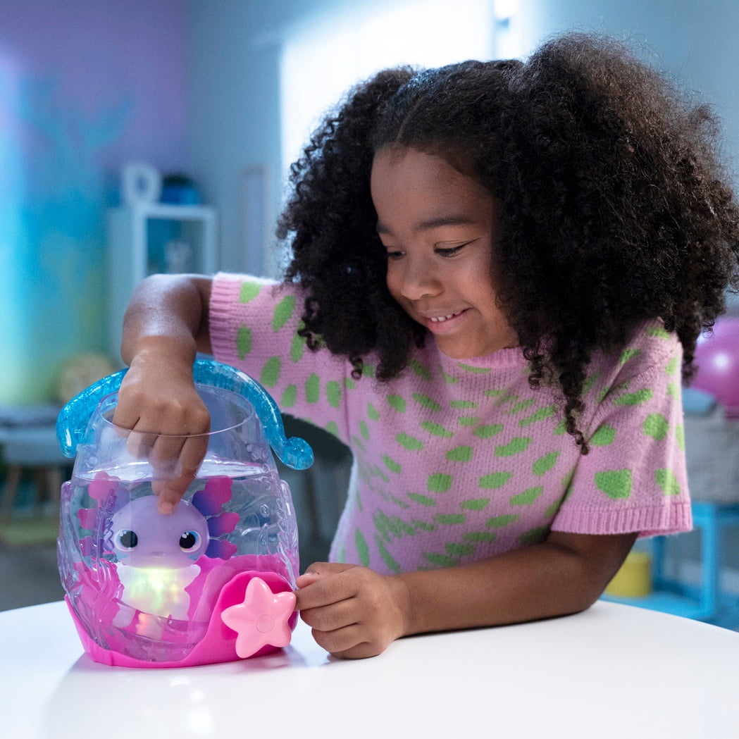 Animagic Let's Glo Axolotl Bubble Reef Figure (Floats & Glow's in Water!)