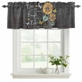 thumbnail image 2 of 2 Panels Retro Sunflower Valance for Windows, Spring Summer Farmhouse Floral Butterfly Light Filtering Kitchen Curtains, Rod Pocket Window Treatment Curtain Valances for Living Room Bedroom, 42"x18", 2 of 9