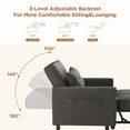 thumbnail image 4 of Couch Bed, Lofka Convertible Sofa and Couch Bed with Adjustable Backrest, Dark Gray Recliner, 4 of 8