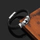 thumbnail image 5 of Elegante Cuero Negro Hecho A Mano Envoltura Banda Magnética Magnético Zulema Pulsera trenzada de la PU, 5 of 8