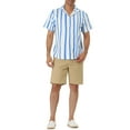 thumbnail image 2 of Lars Amadeus Men's Summer Striped Short Sleeves Beach Hawaiian Shirt, 2 of 6
