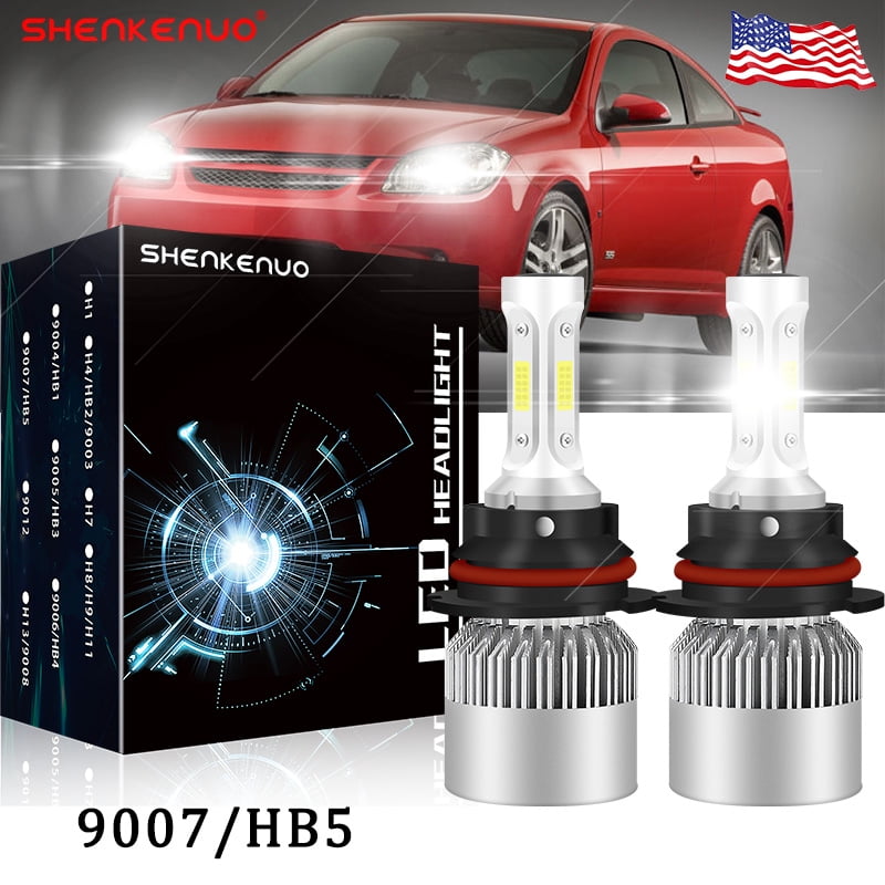 2x 9007 HB5 LED Headlight Bulbs High Low Beam Light For Chevrolet Cobalt 2005-2010 Super Bright White 6000K 50W