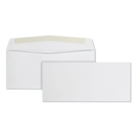 Quality Park Business Envelope, #10, Commercial Flap, Gummed Closure, 4.13 x 9.5, White, 500/Box (90020)