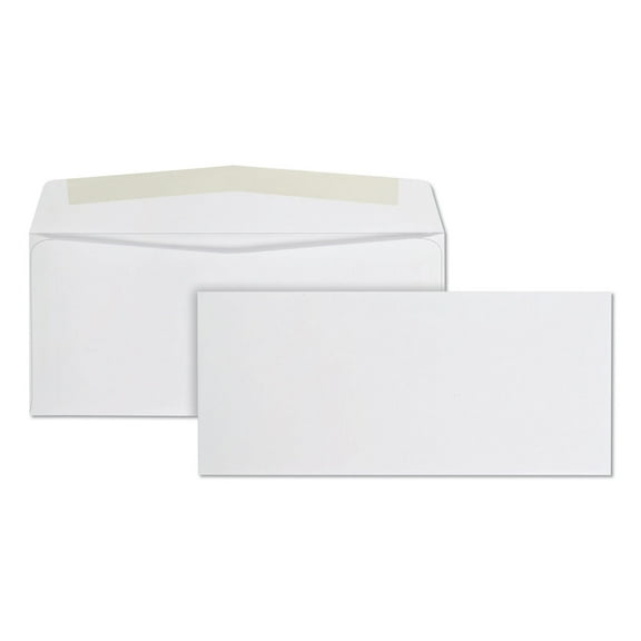 Quality Park Business Envelope, #10, Commercial Flap, Gummed Closure, 4.13 x 9.5, White, 500/Box (90020)