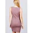 thumbnail image 4 of Sleeveless Deep Square Neck Button Down Detail Mini Woven Dress, 4 of 5