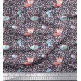 thumbnail image 1 of Soimoi Poly Crepe Fabric Dot,Fish & Cat Kids Printed Fabric 1 Yard 42 Inch Wide, 1 of 3
