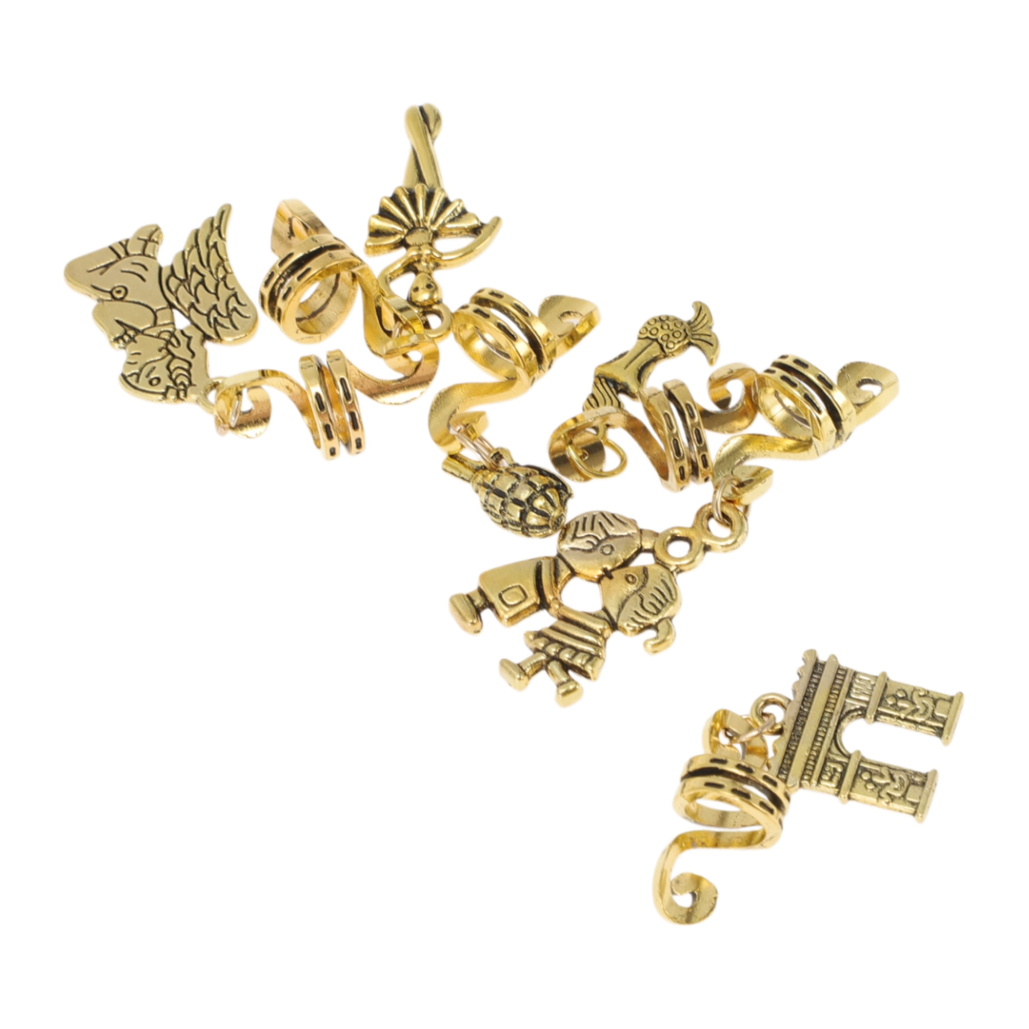 Unique Bargains Snake-shaped Leaves Hair Cuffs Dreadlock 6 Pcs [Snake-shaped Figure]