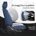 thumbnail image 5 of Coverado Car Seat Covers Full Set, Stylish Faux Leather Front and Back Seat Protectors, Automotive Interior Accessories Universal Fit for Most Cars, Blue & White, 5 of 10