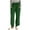 Green, variant on Women's Solid Ankle Length Pant Elastic Waist Split Hem Straight Leg Casual Pants with Pockets