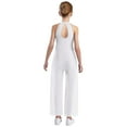 thumbnail image 3 of Sholeno Kids Girls Lyrical Latin Jazz Dance Jumpsuit Shiny Dance Romper Gymnastics Leotard Wide Leg Bodysuit White 10, 3 of 6