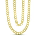 thumbnail image 3 of Decadence Solid 14K Yellow Gold Plated Silver 7mm Cuban Curb Chain for Men with Lobster Claw Clasp | 9" Bracelet | 925 Curb Bracelet For Men and Women, 3 of 5