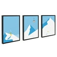 thumbnail image 2 of Kate and Laurel Sylvie Downhill Skier Framed Canvas Wall Art by Rocket Jack, Set Of 3, 18x24 Black, Cool Winter Decor, 2 of 7