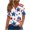 White, variant on breaise 4th of July Shirts for Women Summer Patriotic USA Flag Graphic Tshirts Elegant Short Sleeve Tees Comfortable V Neck Buttons Blouses Tops Plus Size Blouses for Women