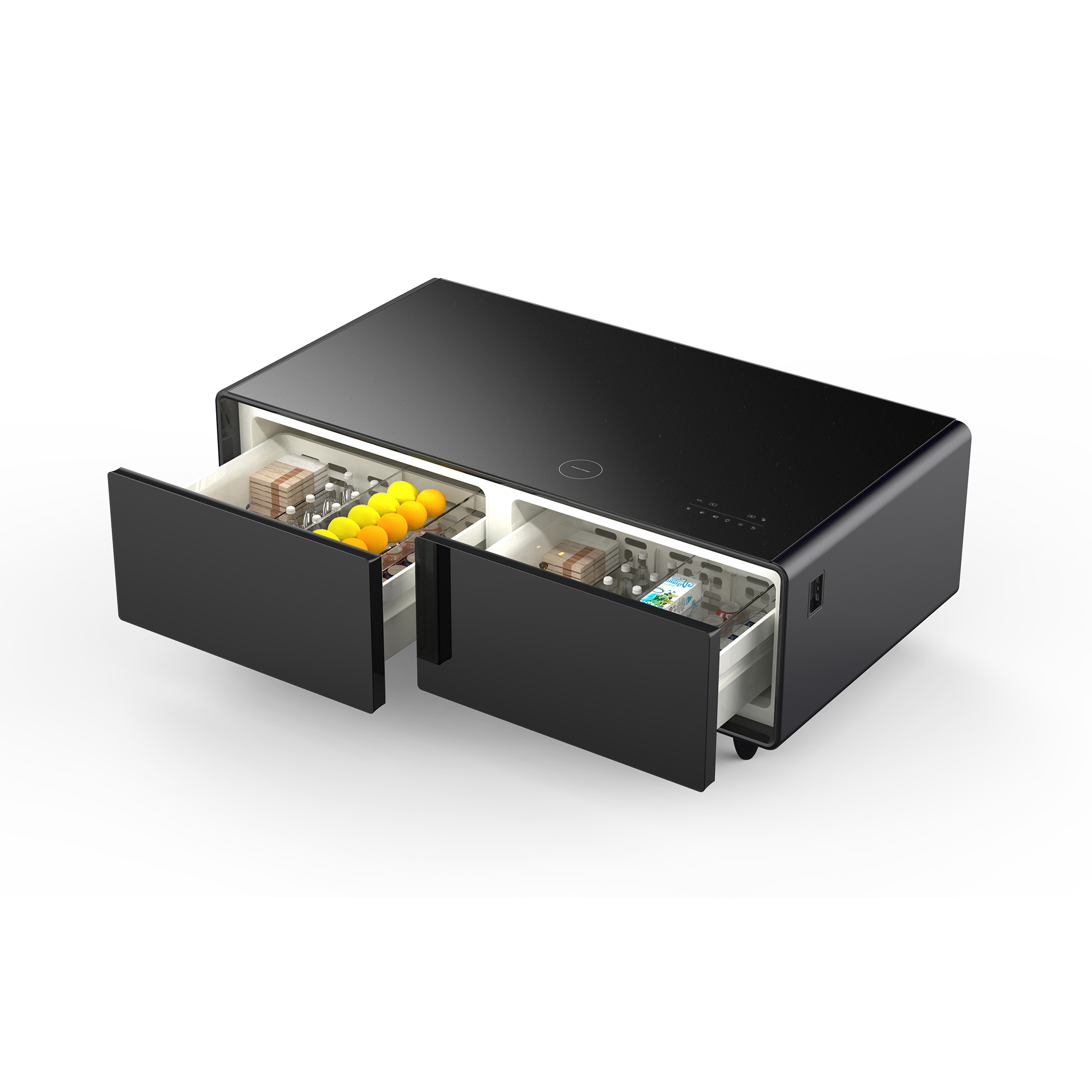 Sumdeal Coffee Table with Fridge and Mobile Wireless Charging and USB