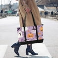 thumbnail image 4 of FORMRS Canvas Laptop Tote Bag for Women with 15.6" Computer Compartments Shoulder Handbag, Purple Cute Halloween, 4 of 7
