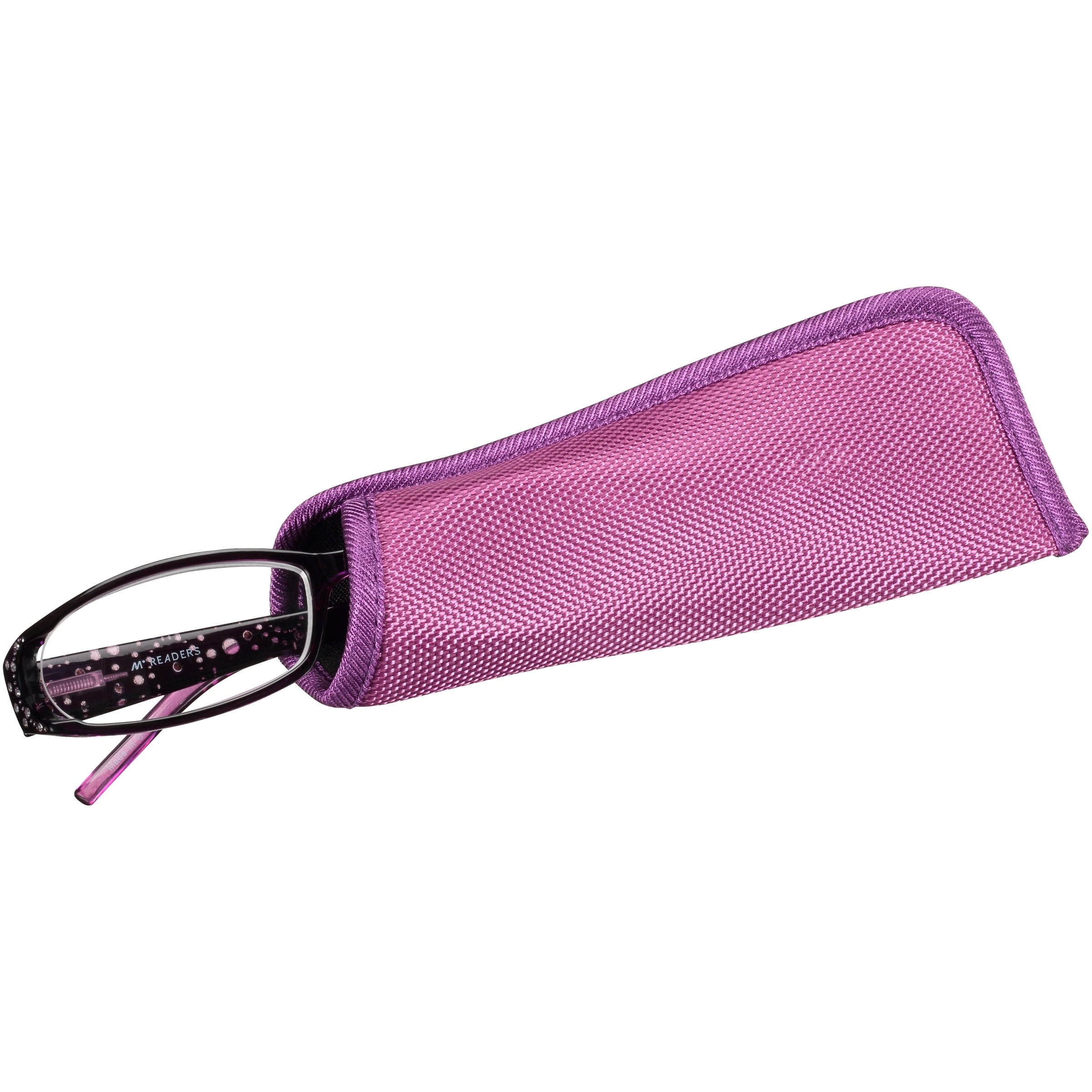 M Readers Women's Amber +2.00 Rectangle Reading Glasses with Case, Purple