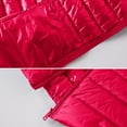 thumbnail image 5 of successthop Cropped Puffer Vest for Women Red Sleeveless Down Jacket No Hood Waist Length Winter Coats Lightweight Warm Outerwear Plain Thick Coat Zip Winter Clothes Soft Comfy Overcoat, 5 of 5